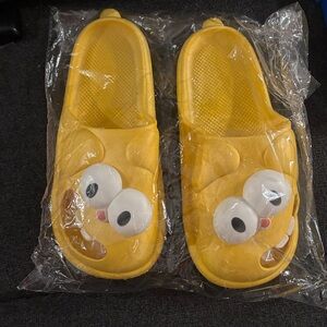 Yellow Cartoon Character Slippers